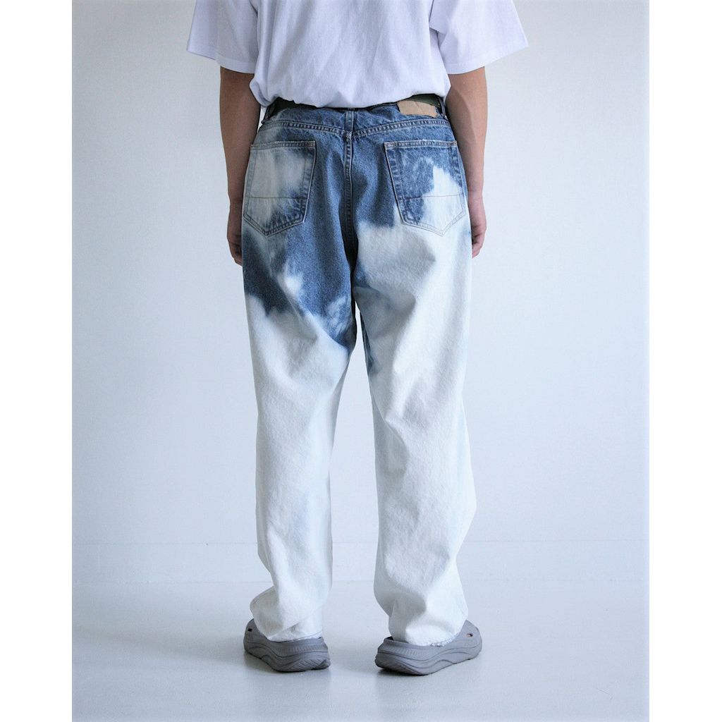 ANACHRONORM  AN286 BLEACH DESIGN 80's WIDE DENIM PANTS INDIGO