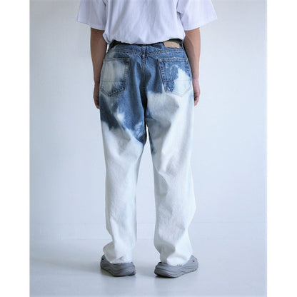 ANACHRONORM  AN286 BLEACH DESIGN 80's WIDE DENIM PANTS INDIGO