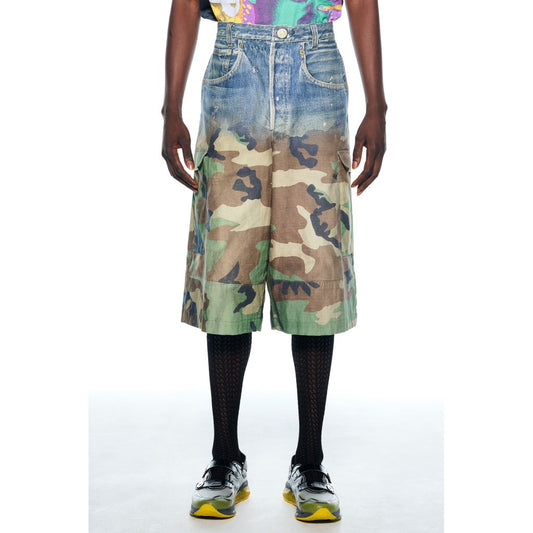 TOLQ  Gradation Printed Denim Pants×Cargo Shorts