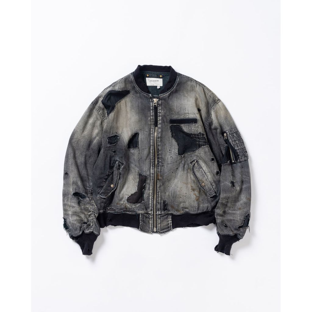 ANACHRONORMAN396-R HARD REMAKED DUAL DENIM MA-1 BLACK (REMAKE)