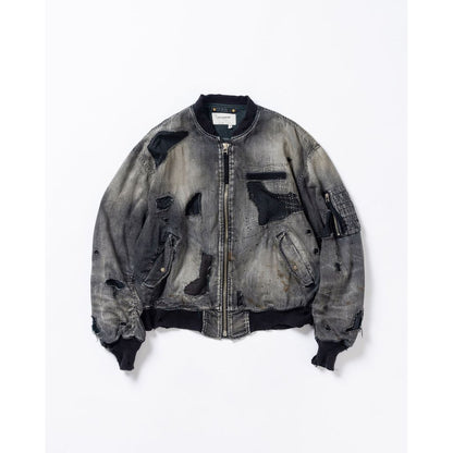 ANACHRONORMAN396-R HARD REMAKED DUAL DENIM MA-1 BLACK (REMAKE)