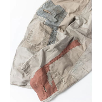 ANACHRONORM REMAKED MIX PANEL WIDE EASY PANTS BEIGE