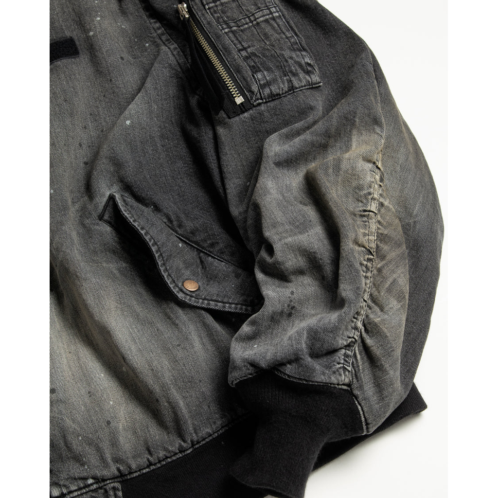 ANACHRONORM AN396-W AGING DUAL DENIM MA-1 BLACK (AGING)