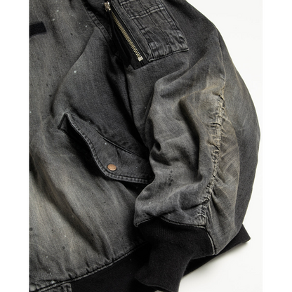 ANACHRONORM AN396-W AGING DUAL DENIM MA-1 BLACK (AGING)