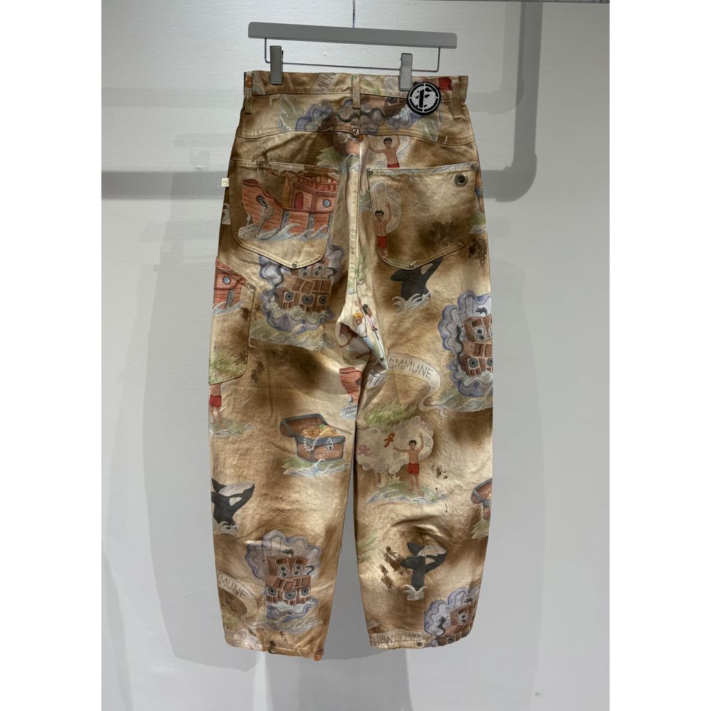 FAF NEW COMMUNE DART BAGGY DENIM (Print)