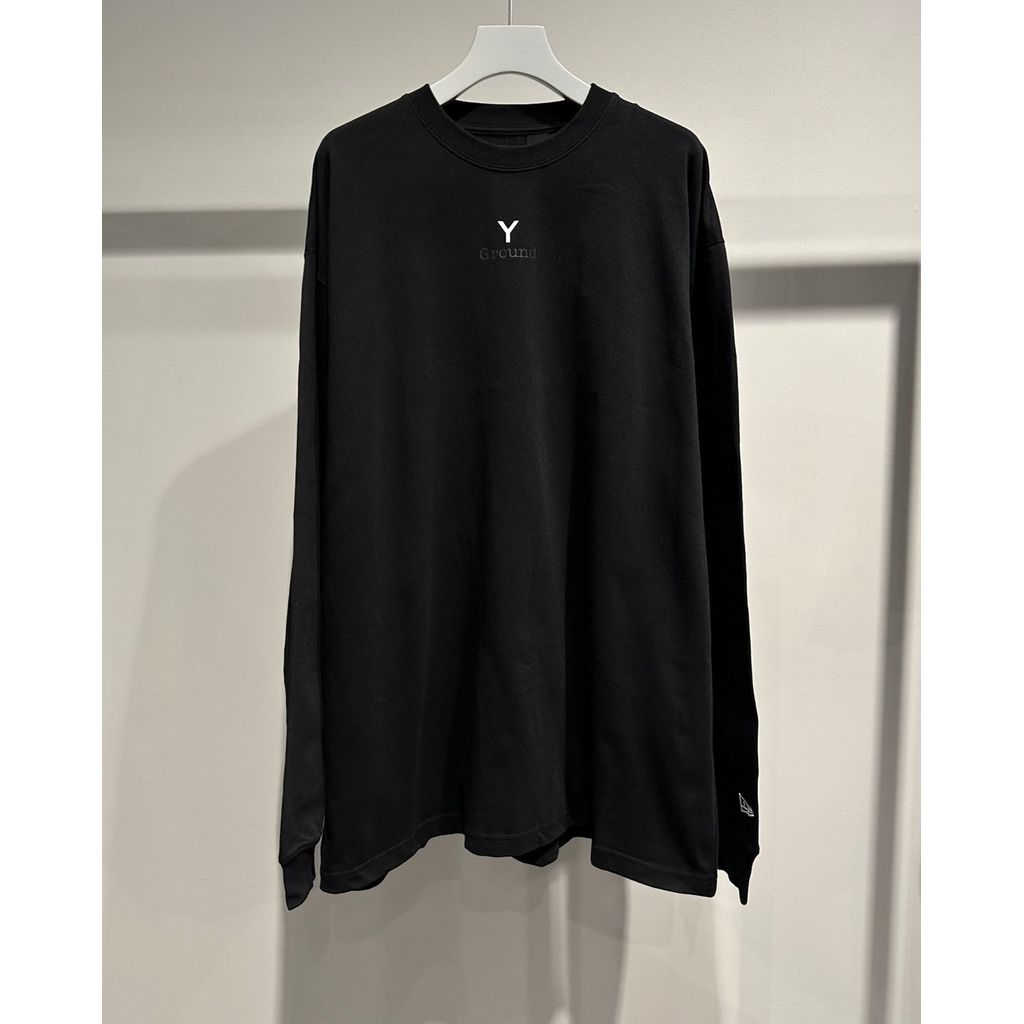Ground Y×NEW ERA GROUND Y LOGO L/S OVERSIZED PERFORMANCE TEE BLACK