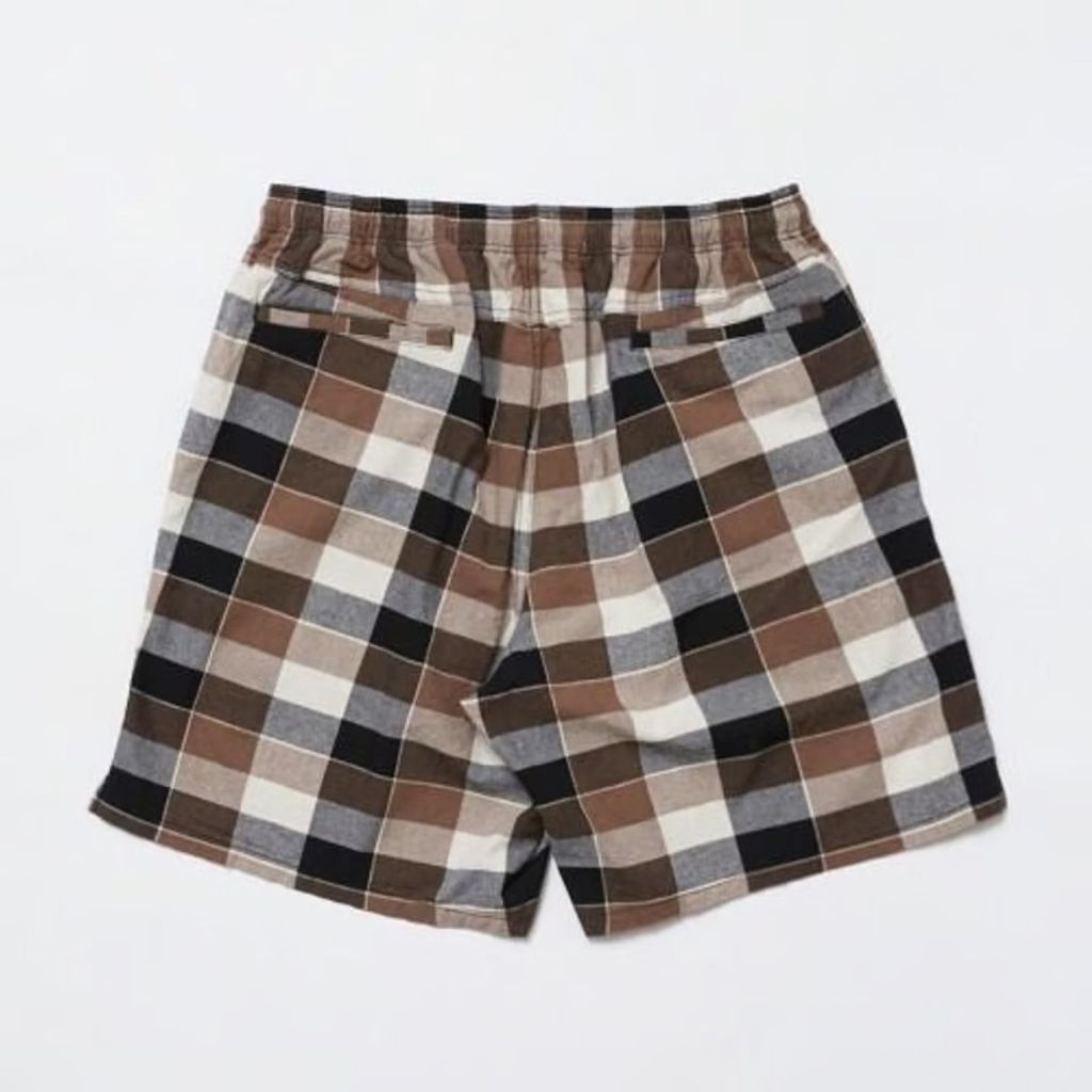 bal WASHED PLAID ELASTIC WAIST SHORT