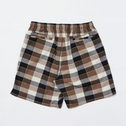bal WASHED PLAID ELASTIC WAIST SHORT
