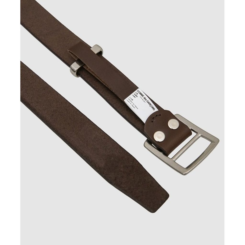 COMME des GARCONS HOMME STEER OIL SMOOTH HOLELESS BELT〈30mm〉（BROWN）