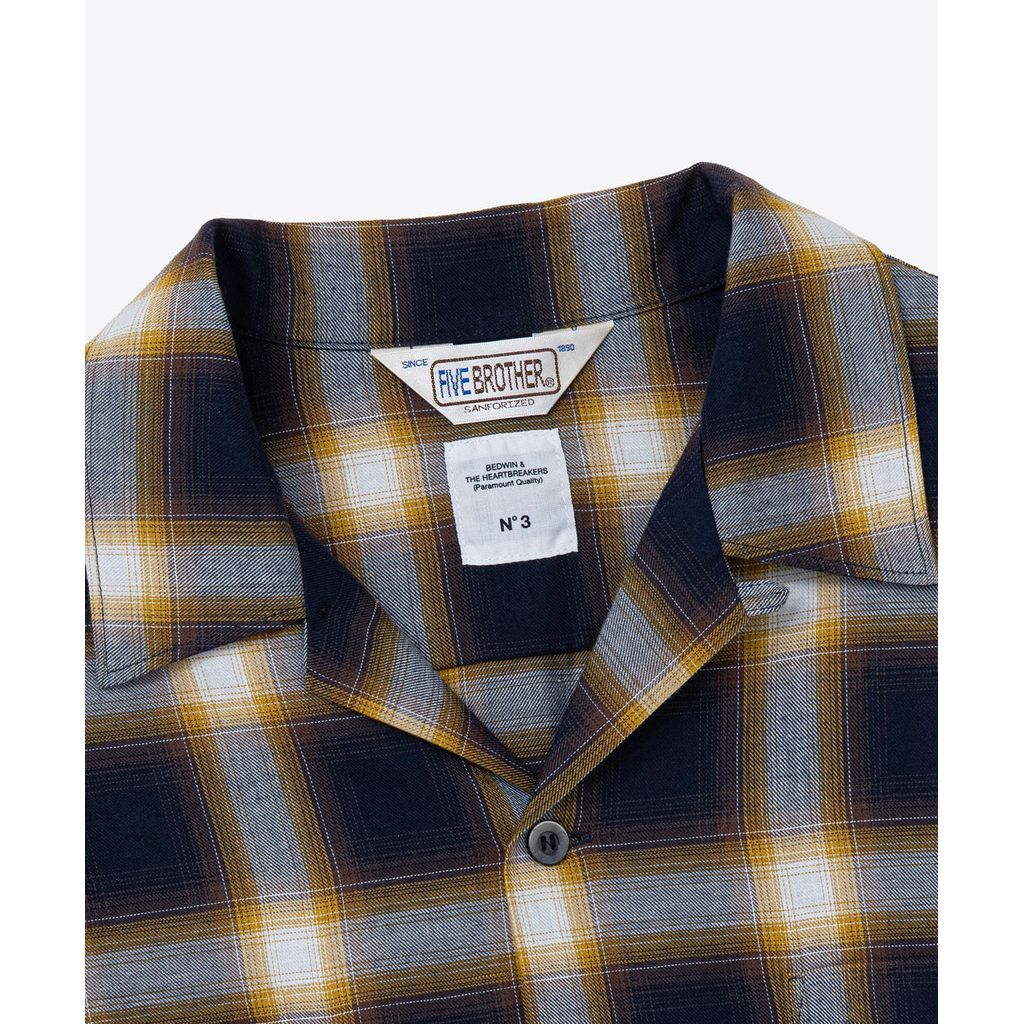 BEDWIN & THE HEARTBREAKERS FIVE BROTER Ex. L/S CHECK SHIRT "VIN"