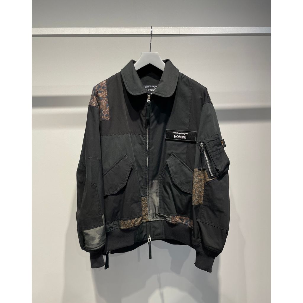 COMME des GARCONS HOMME 多素材パッチワーク ミリタリージャケット
