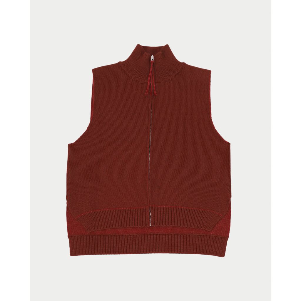 AMBERGLEAM Fringe knit Vest – MAROON WEBSTORE