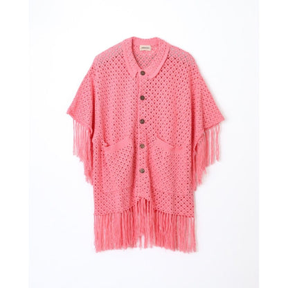 AMBERGLEAM Fringe Cotton Knit Shirt