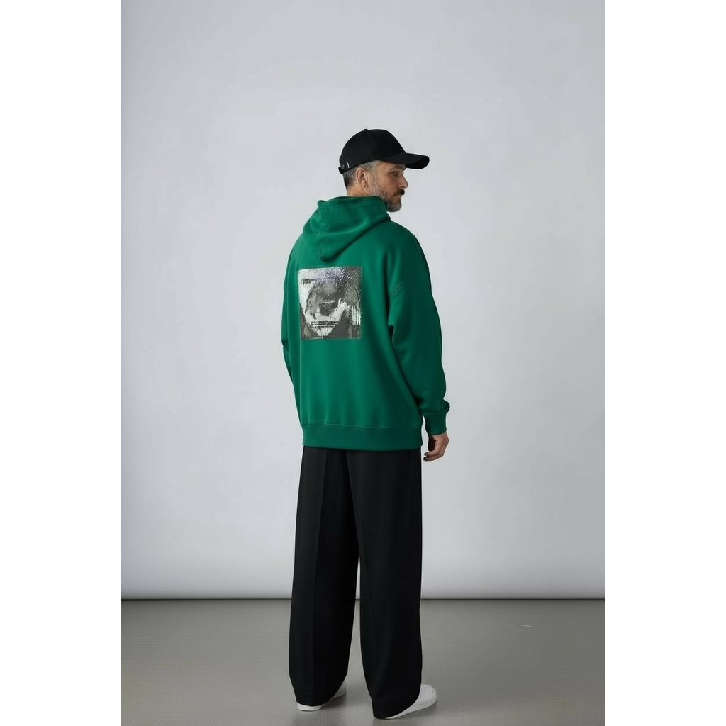 TSUTOMU MORIYA × LINEAGE CORE SP ABSTRACT HOODIE（GREEN）