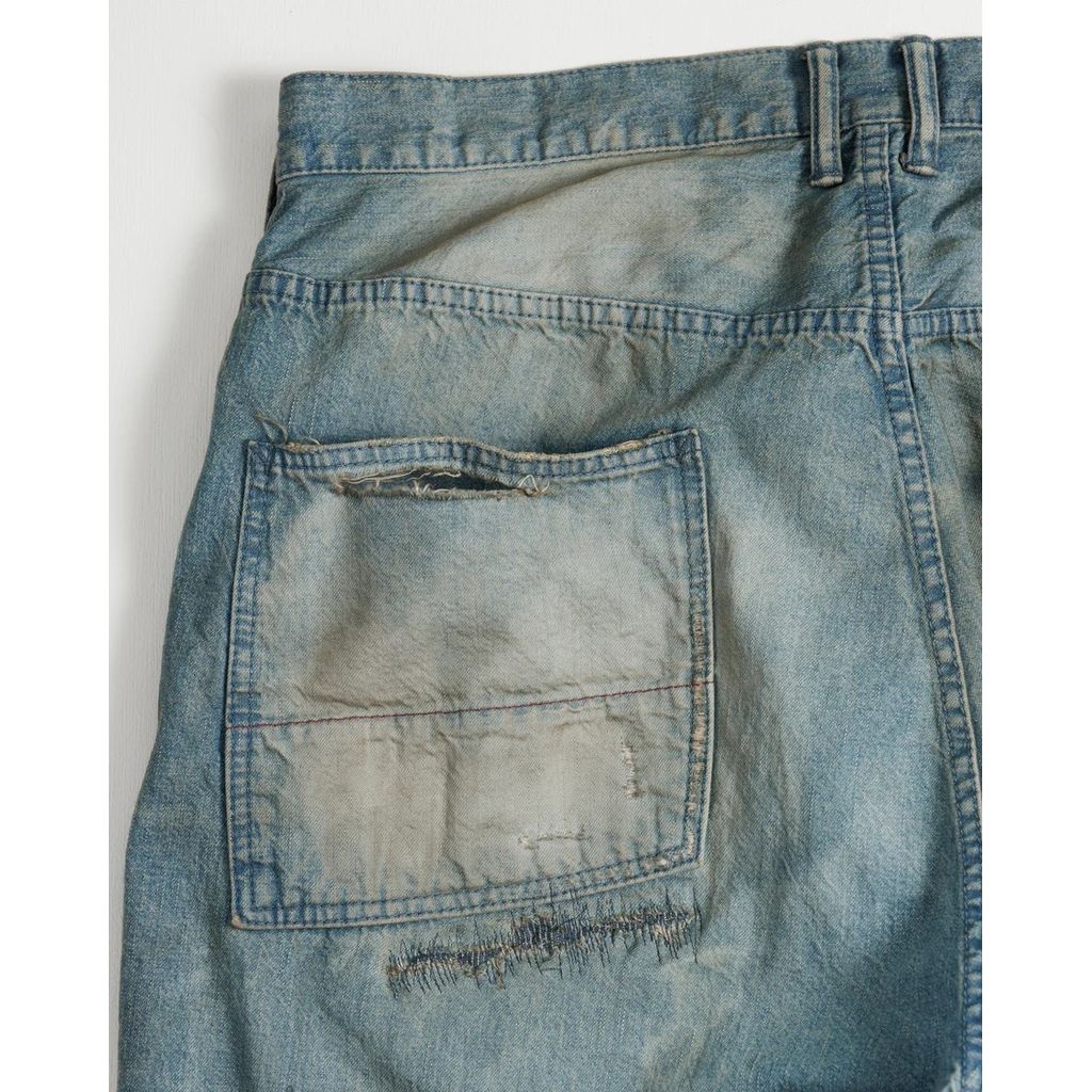 ANACHRONORM REMAKED DOUBLEKNEE DENIM PAINTER PANTS INDIGO (REMAKE)