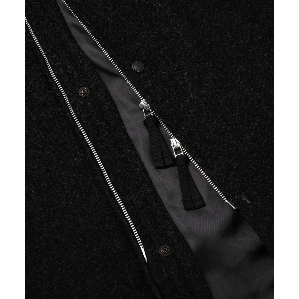 COMME des GARCONS HOMME WOOL 縮絨 × NYLON TWILL COAT（BLACK）