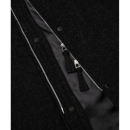 COMME des GARCONS HOMME WOOL 縮絨 × NYLON TWILL COAT（BLACK）