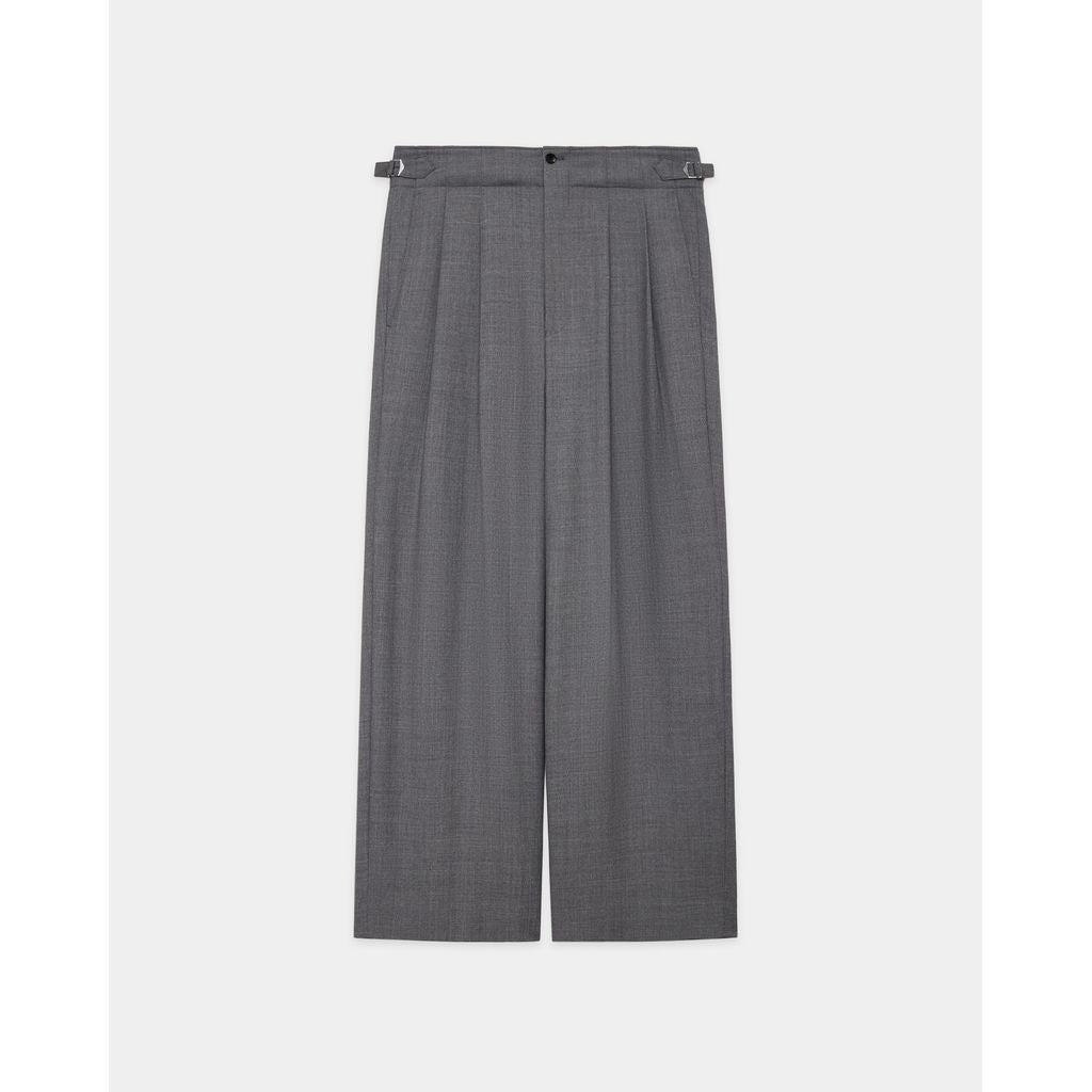 marka Recycled Polyester Non-Mulesed Wool Gabardine Two Tuck Military Trousers
