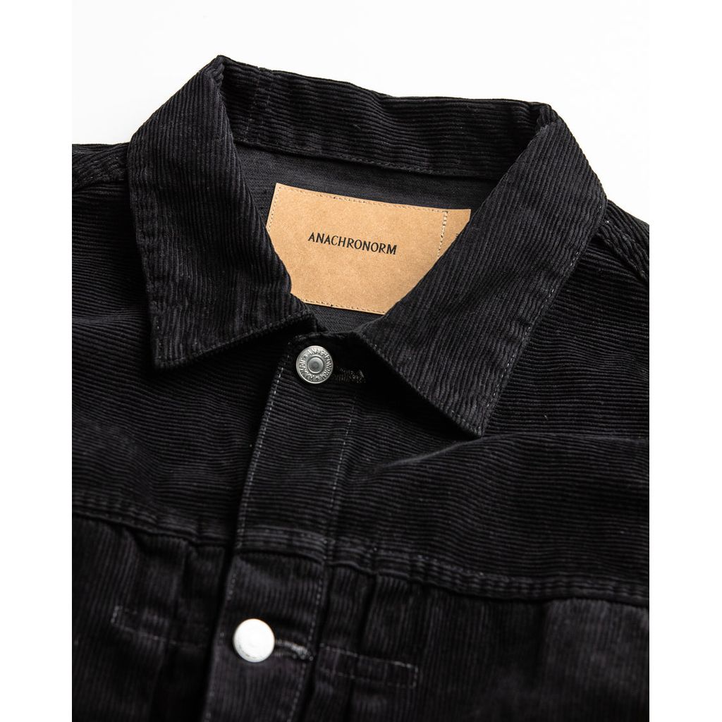 ANACHRONORM  SULFUR DYED CORDUROY FRONT TUCK JACKET SULFUR BLACK