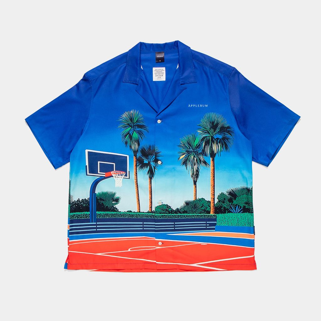 APPLEBUM Palm Basketball Court” Aloha Shirt