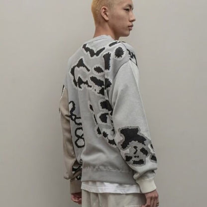 bal JACQUARD COTTON CREWNECK SWEATER