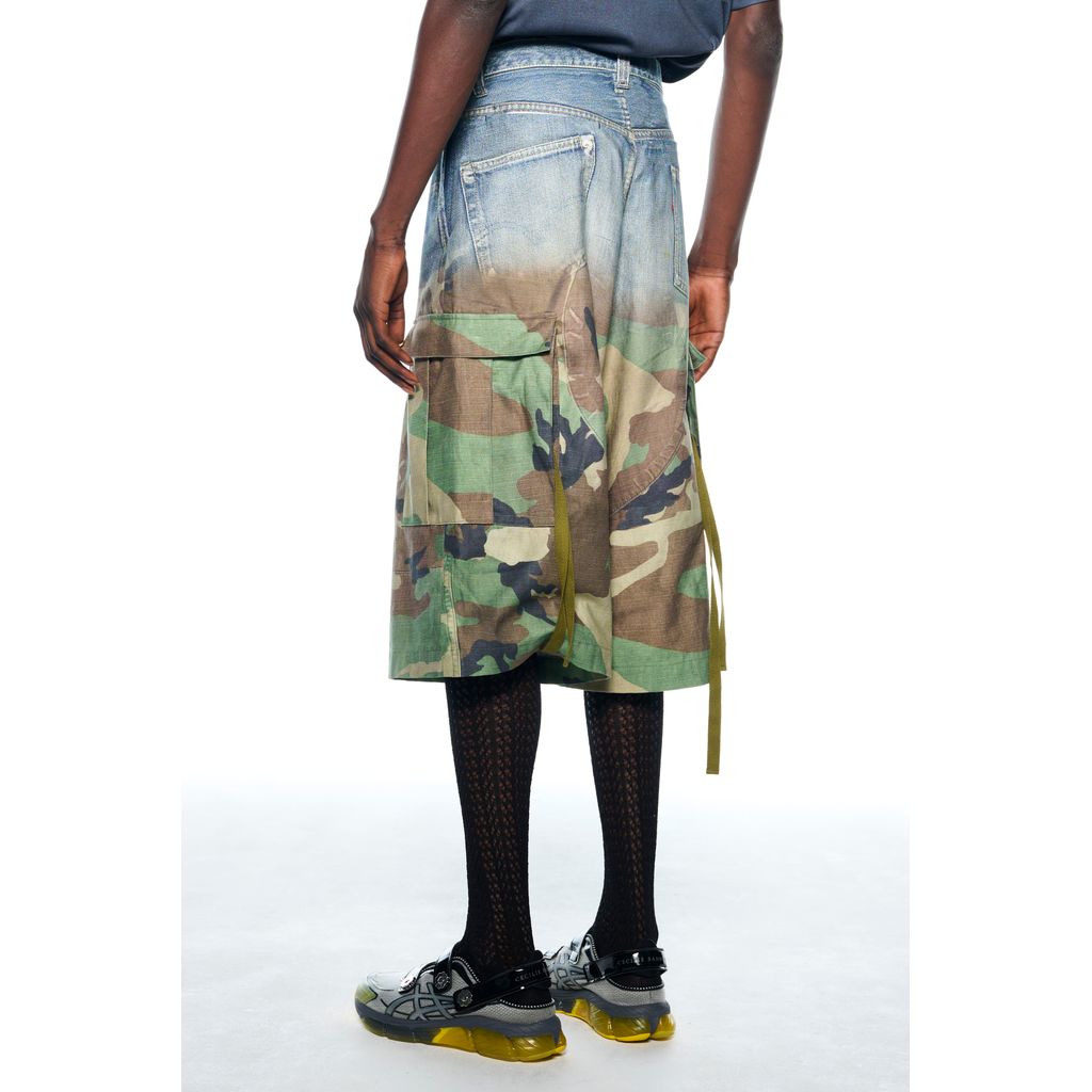 TOLQ  Gradation Printed Denim Pants×Cargo Shorts