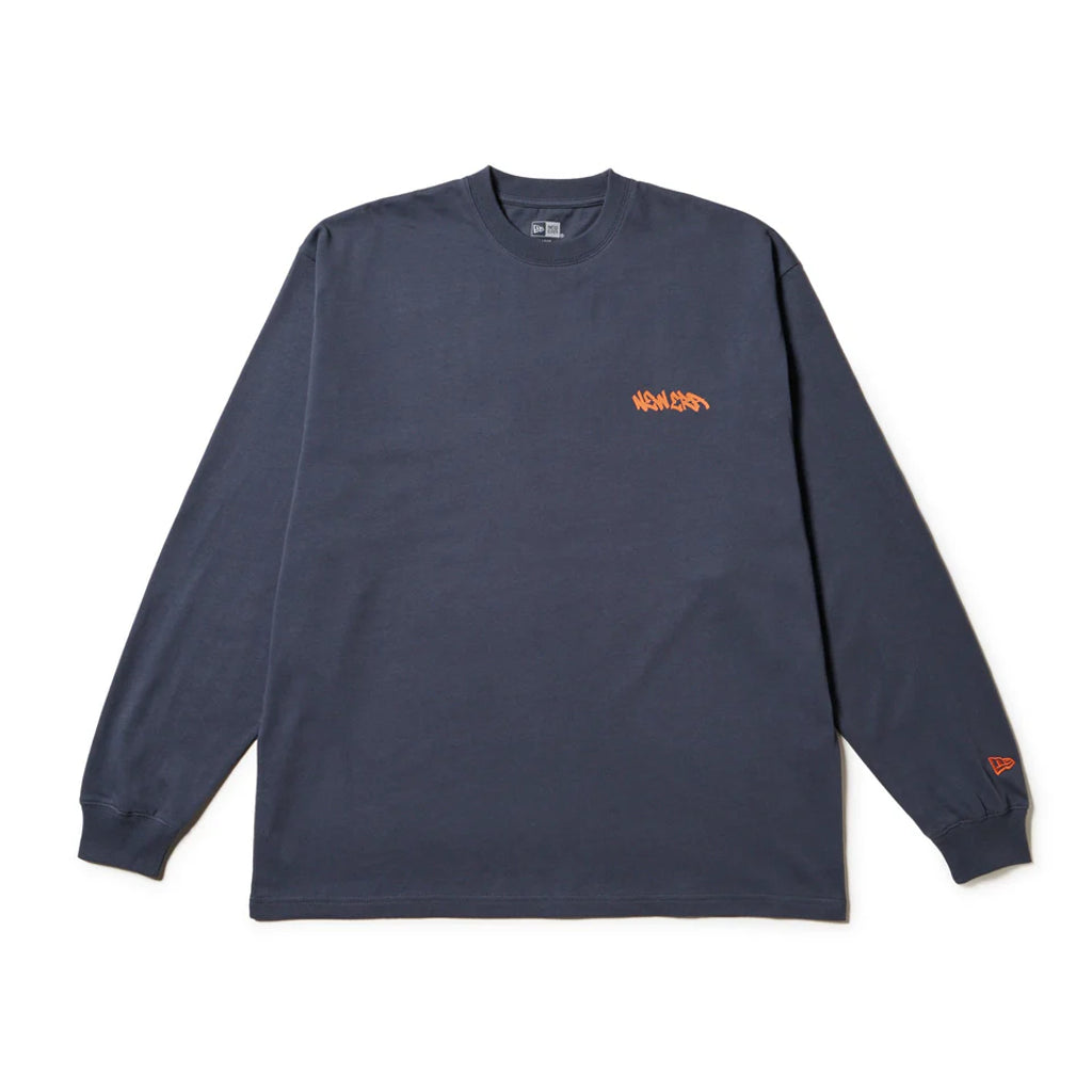NEW ERA 長袖 オーバーサイズド コットン Tシャツ Tagging スレートグレー