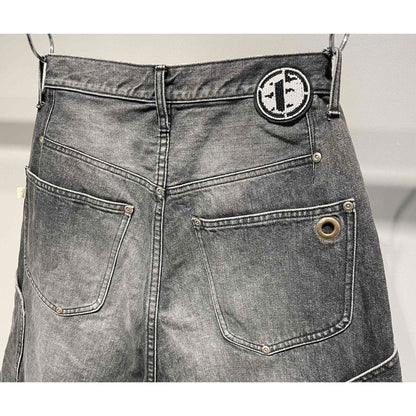 FAF NEWCOMMUNE AGED BAGGY DENIM SHORTS