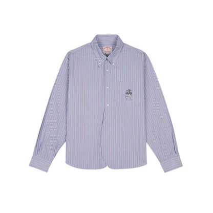 BRAIN DEAD Brooks Brothers California Half Placket Oxford Button Up Shirt - Blue