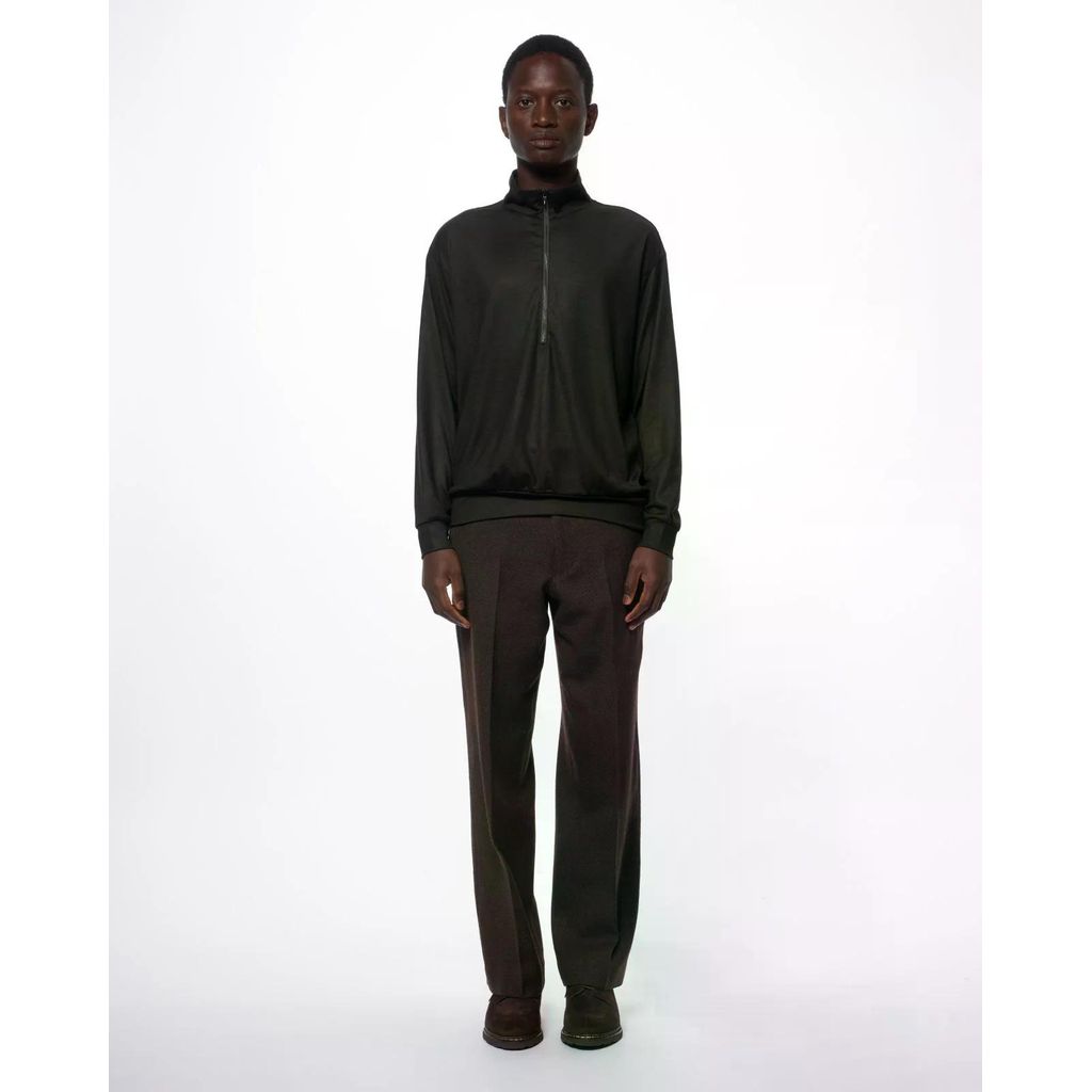 marka  Super 100s Washable Wool Jersey / Half-Zip Stand
