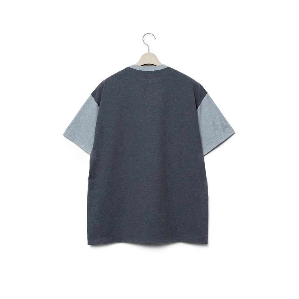 FUMITO GANRYU Red Label  Mantle Tee B - Heather Gr X Dark Heather Gr