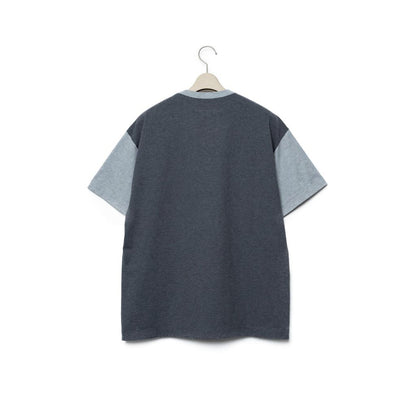 FUMITO GANRYU Red Label  Mantle Tee B - Heather Gr X Dark Heather Gr