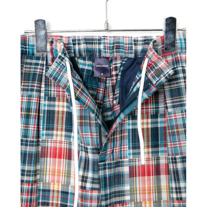 APPLEBUM PATCHWORK MADRAS WIDE PANTS