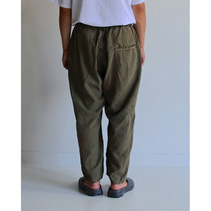 ANACHRONORM PIGMENT DYED LINEN TAPERED EASY PANTS