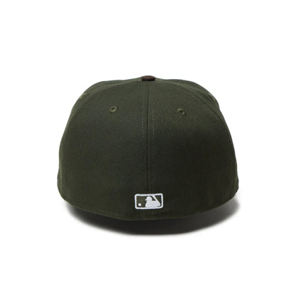 NEW ERA  59FIFTY Powered by GORO NAKATSUGAWA（min-nano）オークランド・アスレチックス ダークシーウィード ブラウンバイザー