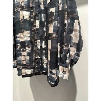 【MADE IN JAPAN】LINEAGE ABSTRACT CHECK SHIRTS（BLACK）