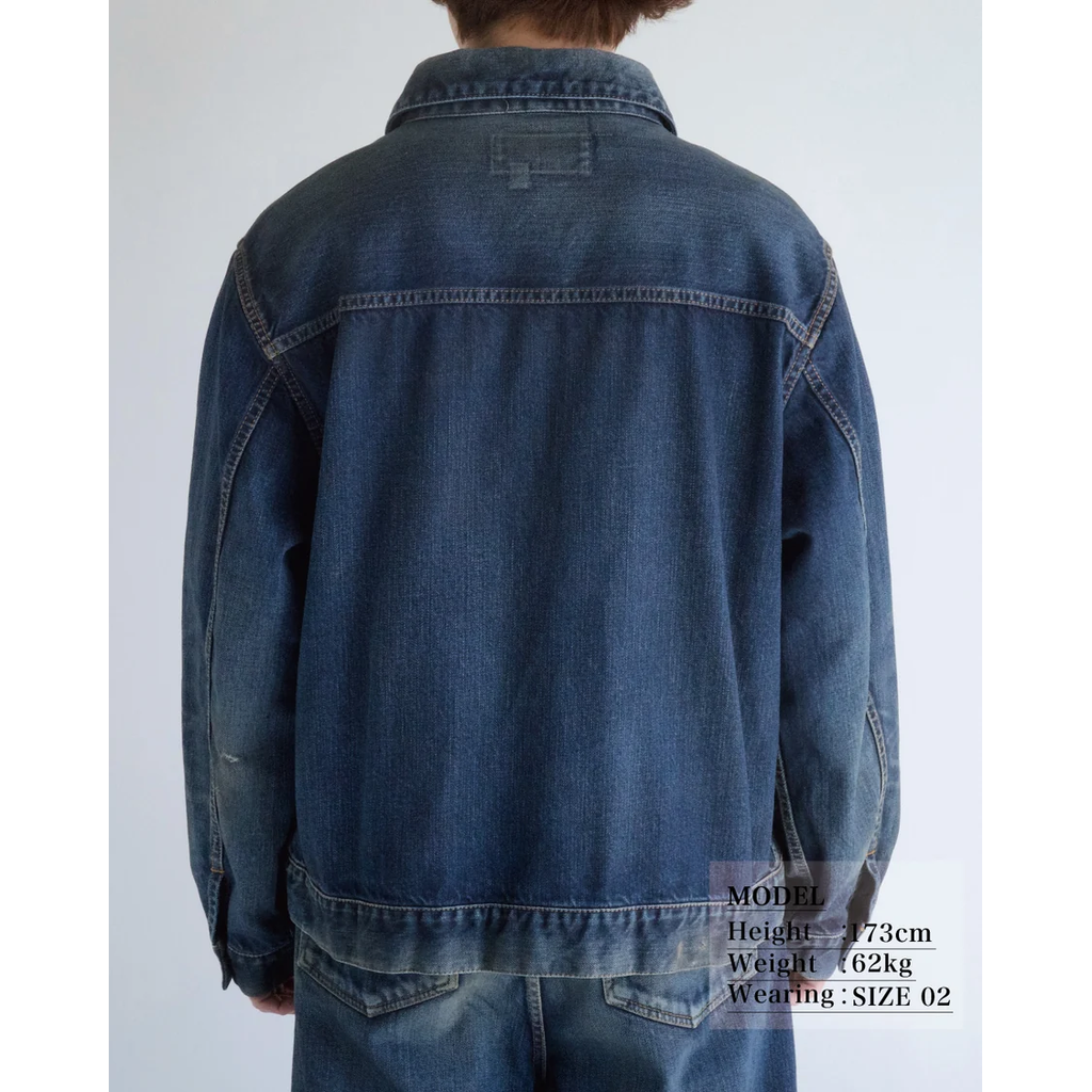 ANACHRONORM DAMAGED DENIM JACKET DARK INDIGO