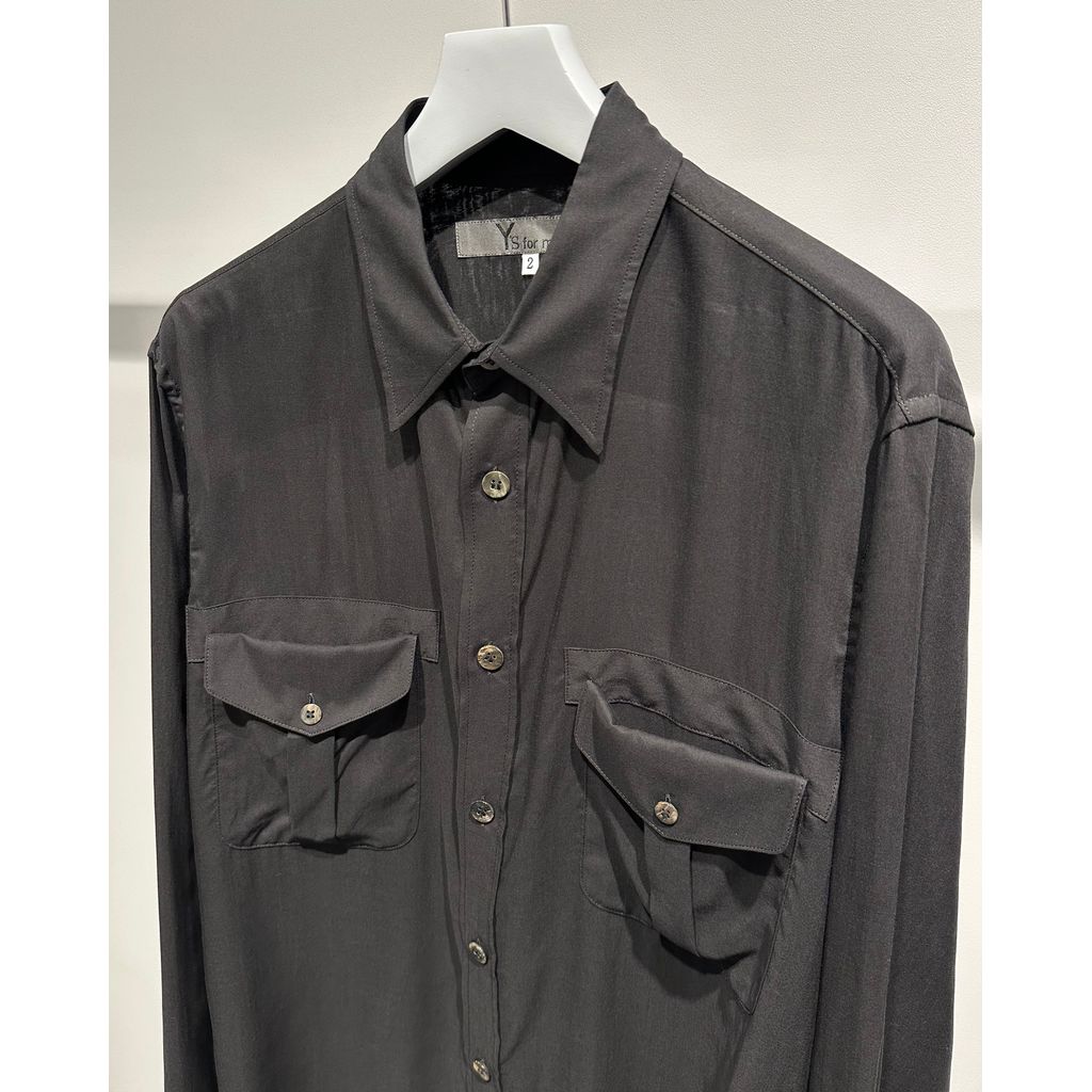 Y's for men CELLULOSE LAWN DOUBLE-POCKET SHIRT