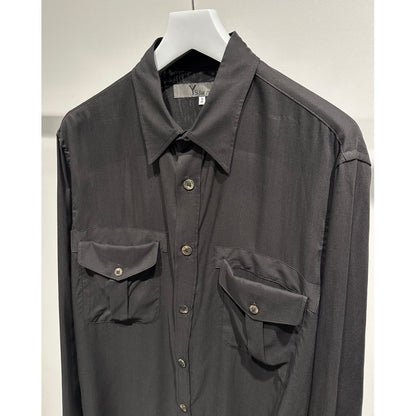 Y's for men CELLULOSE LAWN DOUBLE-POCKET SHIRT