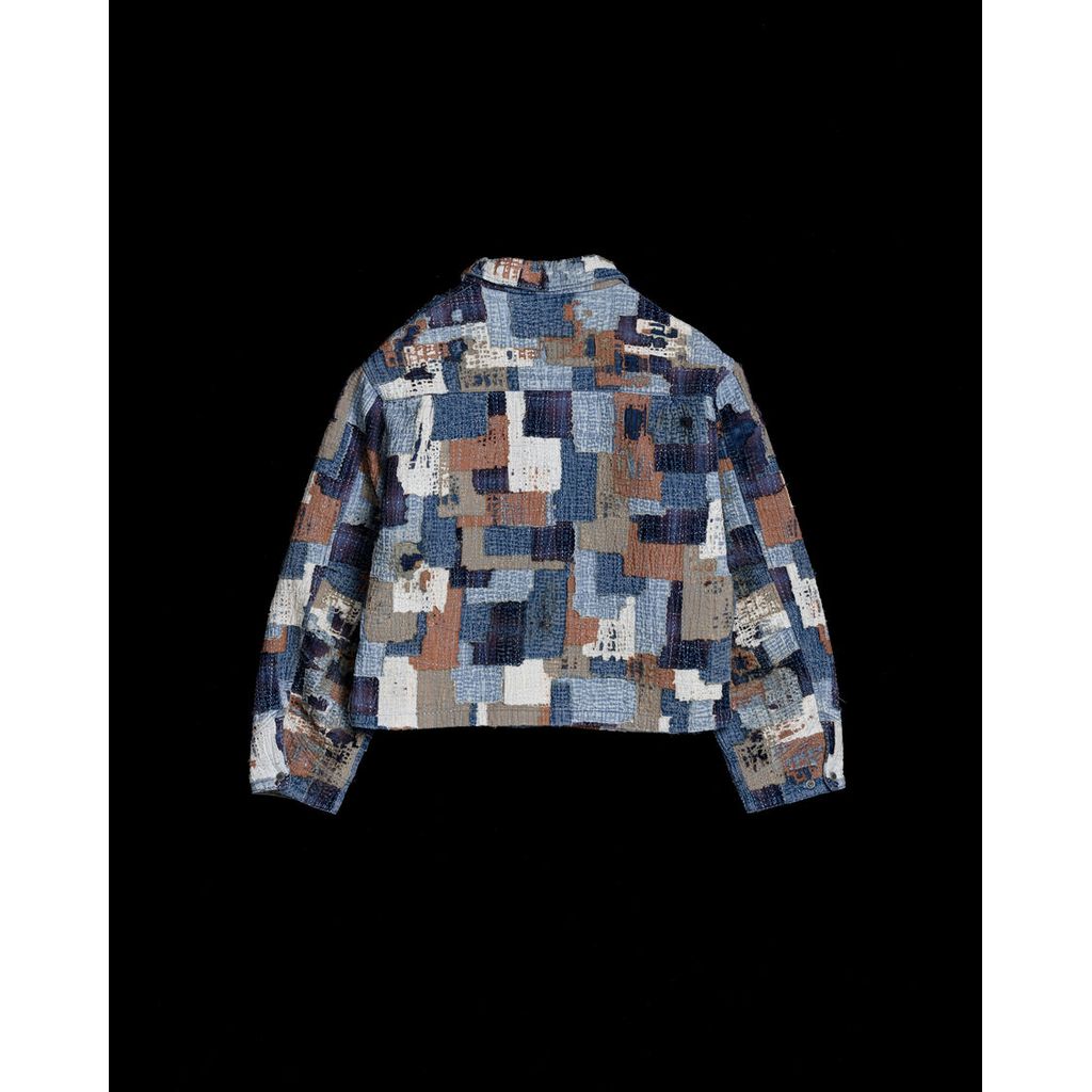 ANACHRONORM SASHIKO PATCHED JACKET INDIGO AN405