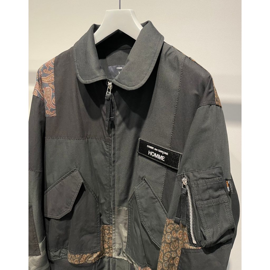 COMME des GARCONS HOMME 多素材パッチワーク ミリタリージャケット
