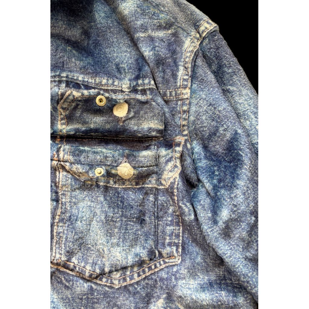 TALKING ABOUT THE ABSTRACTION DENIM PRINT FUR JKT