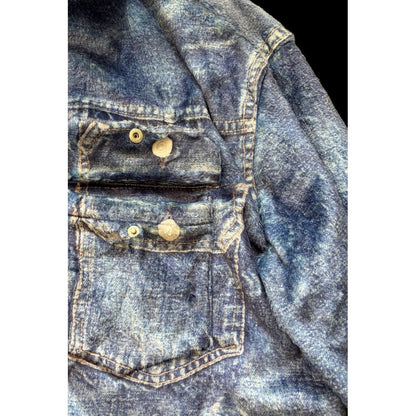 TALKING ABOUT THE ABSTRACTION DENIM PRINT FUR JKT