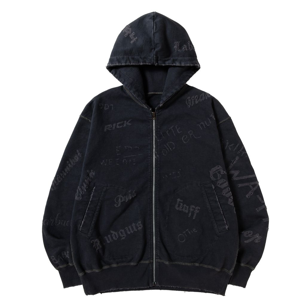 NEXUSVII.  DAMAGED ZIP UP HOODY