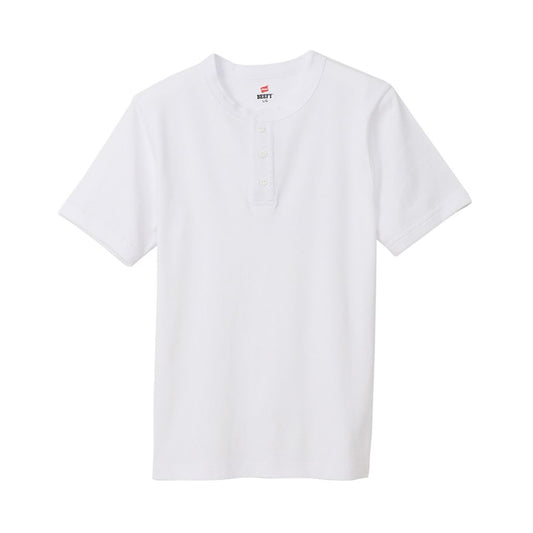 Hanes  BEEFY リブヘンリーネックTシャツ