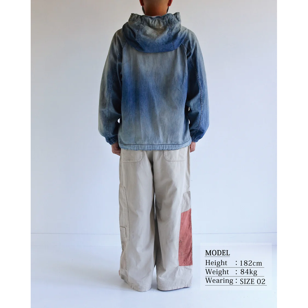 ANACHRONORM  AGING UTILITY DENIM ANORAK PULLOVER INDIGO