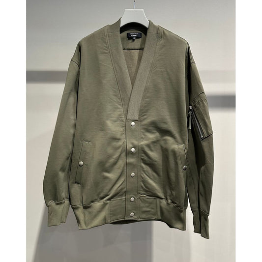 COMME des GARCONS HOMME MA-1 STYLE COTTON NYLON CARDIGAN（KAHKI）