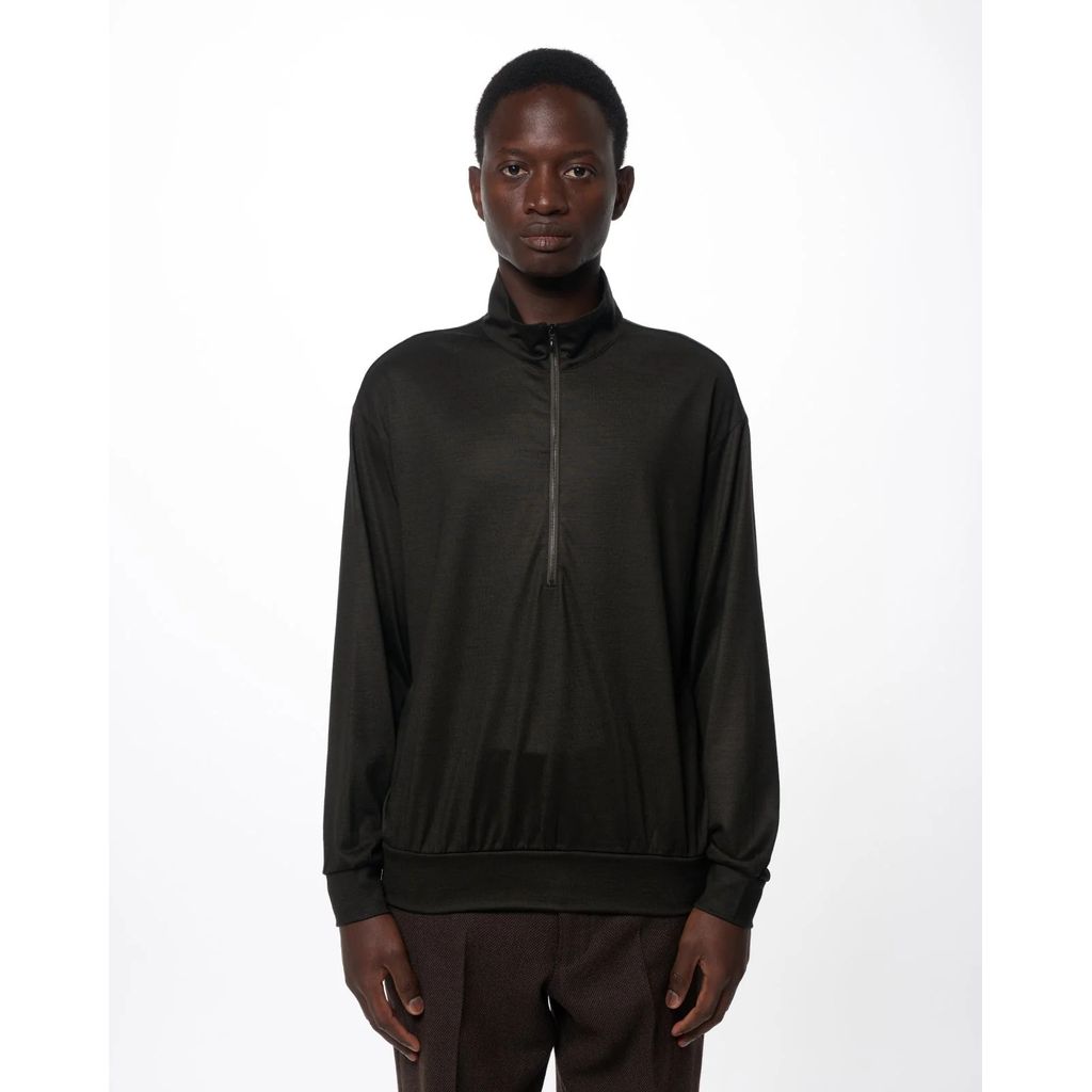 marka  Super 100s Washable Wool Jersey / Half-Zip Stand