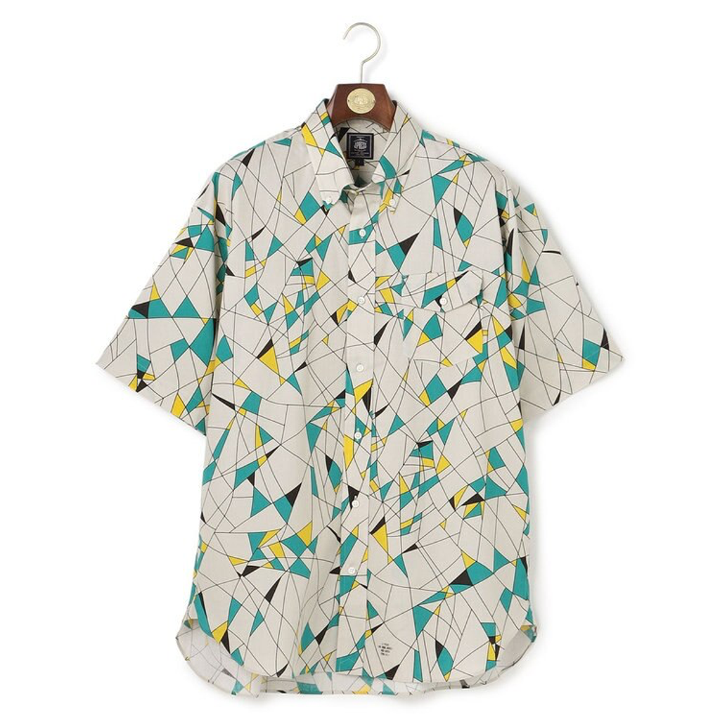 J.PRESS ORIGINALS Vintage Print Half Sleeve Shirt / B.D. / Baggy-Fit