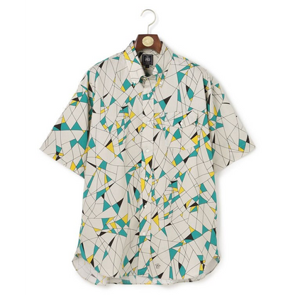 J.PRESS ORIGINALS Vintage Print Half Sleeve Shirt / B.D. / Baggy-Fit